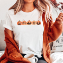  Watercolor Pumpkins Simple Fall & Halloween Teacher Graphic Tee | Halloween Shirt
