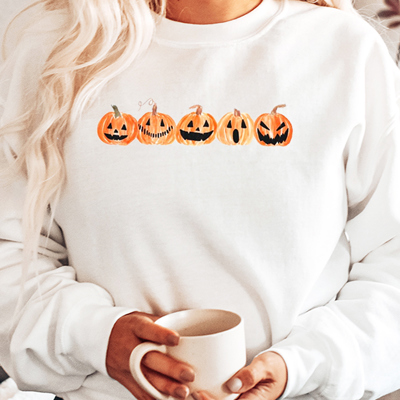Watercolor Pumpkins Simple Fall & Halloween Teacher Graphic Sweatshirt | Halloween Shirt