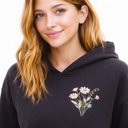  Floral Wildflower Pocket & Sleeve Premium Bella + Canvas Graphic Hoodie | Spring Floral Hoodie
