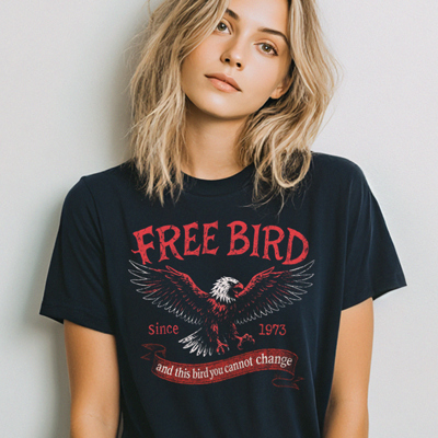 Free Bird Classic Rock Music Concert Throwback America Graphic Tee | Music Tee