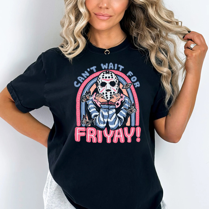 Can't Wait For Friyay Funny Jason Halloween Graphic Tee