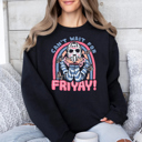  Can't Wait For Friyay! Funny Halloween Graphic Sweatshirt