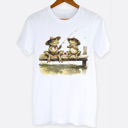  Frogs Fishing On A Dock Graphic Tee