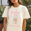  Fueled By Diet Coke & Anxiety Funny Mom Mama Soda Graphic Tee | Diet Coke Shirt