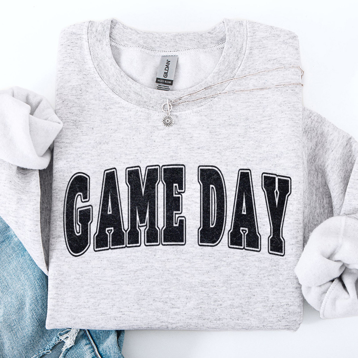 Game Day Block Letters Sports & Football Graphic Sweatshirt | Superbowl Shirt | Football Tee