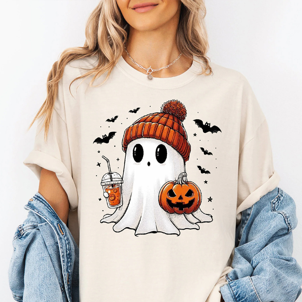 Cute Ghost With The Most Beanie Fall & Halloween Graphic Tee