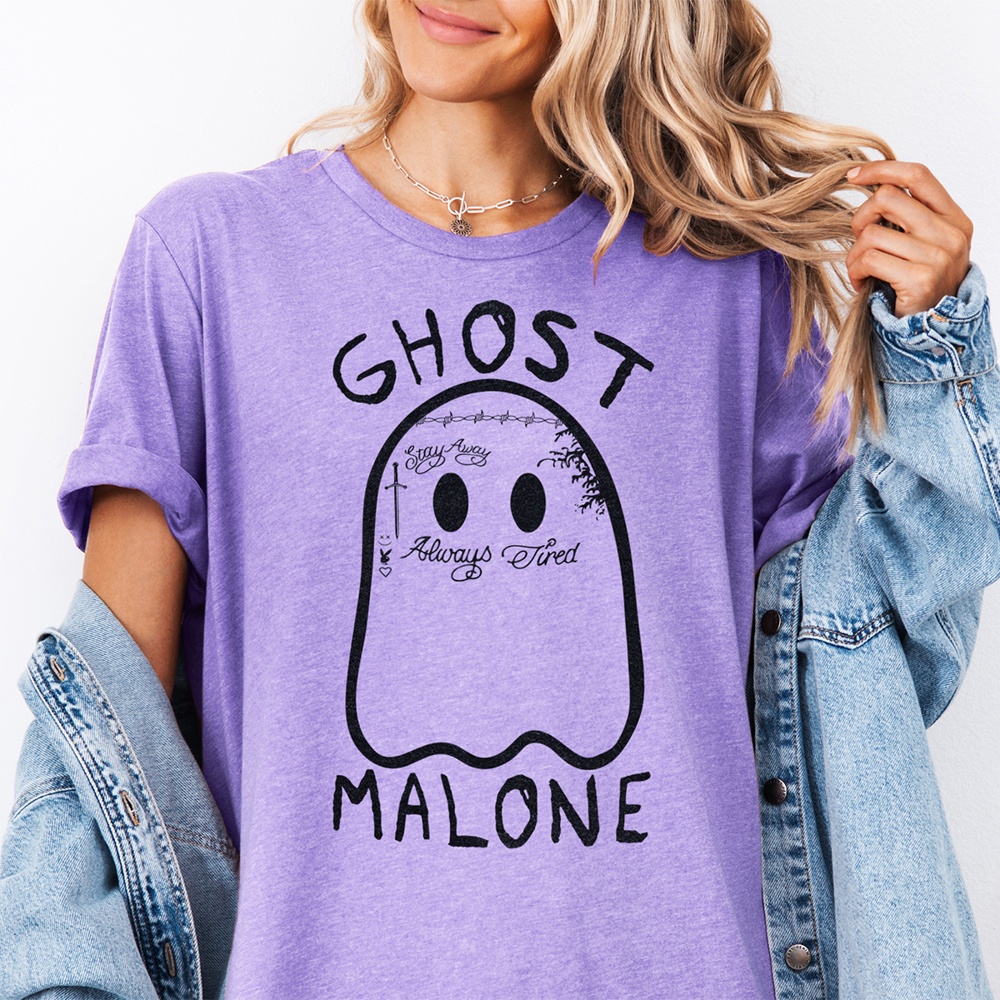 Ghost Malone Funny Halloween Graphic Tee