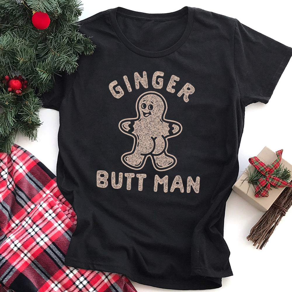 Ginger Butt Man Funny Christmas Graphic Tee