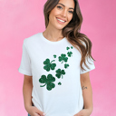  Glitter Shamrock Trail Shimmer St. Patrick's Day Tee Shirt | St. Paddy's Day Shirt