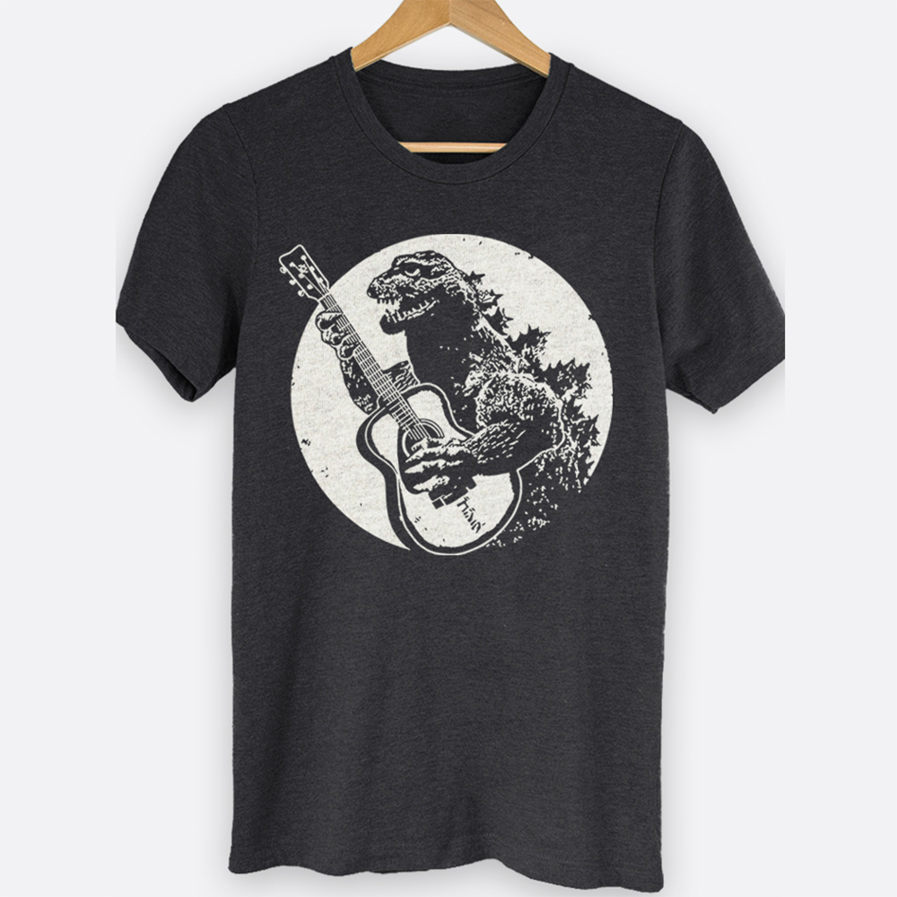 Godzilla Playing Guitar Graphic Tee