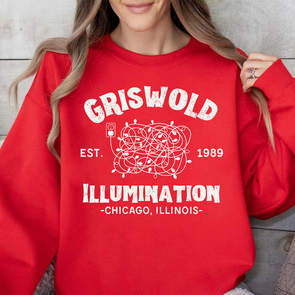 Griswold Illumination Funny Christmas Movie Graphic Sweatshirt