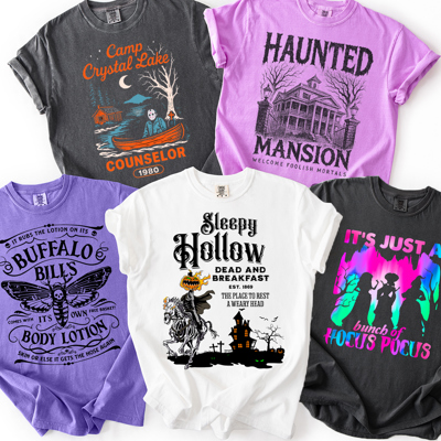 Scary Movie Spooky Fall & Autumn Comfort Colors Graphic Tee | Halloween Shirt