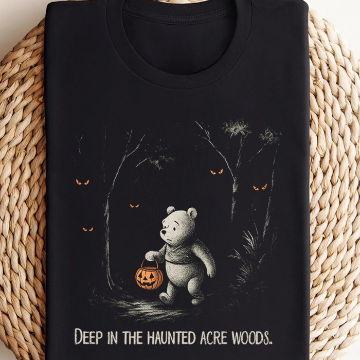 Haunted Acre Spooky Winnie The Pooh Fall & Autumn Graphic Tee | Halloween Shirt