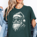  Cool Hip Santa & Sunglasses Sketch Vintage Christmas Holiday & Winter Graphic Tee | Christmas Shirt
