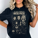  It's Just Hocus Pocus Vintage Scary Movie Halloween Fall & Autumn Graphic Tee | Halloween Shirt