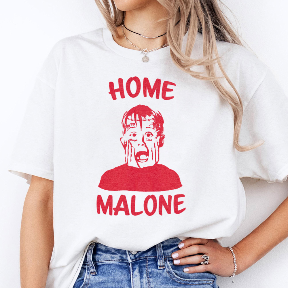 Home Malone Funny Christmas Movie And Music Mashup Graphic Tee