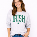  Irish & Clover Simple Varsity St. Patrick's Day Graphic Crewneck Sweatshirt