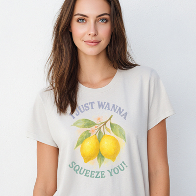 Funny Summer Lemon I Just Wanna Squeeze You Floral Graphic Tee | Floral Shirt