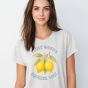  Funny Summer Lemon I Just Wanna Squeeze You Floral Graphic Tee | Floral Shirt