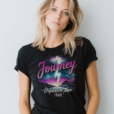 Journey 1980 Tour Band Concert Throwback Music Graphic Tee | Band Tee
