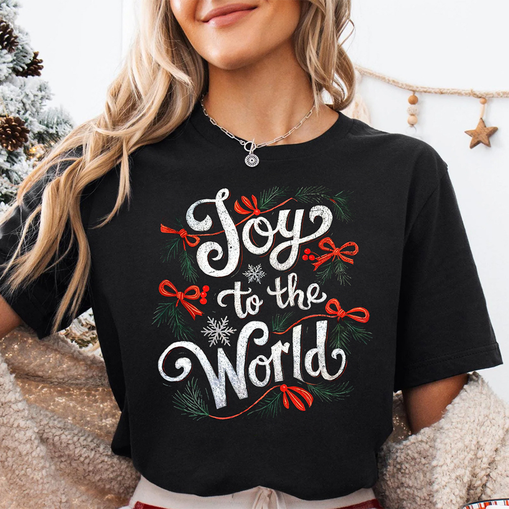 Joy To The World Merry Christmas Graphic Tee