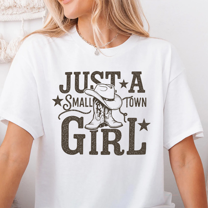 Just A Small Town Girl Country Western Rock Band Graphic Tee