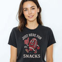  Funny Football Retro Just Here For Snacks Fall & Autumn Graphic Tee | Football Shirt