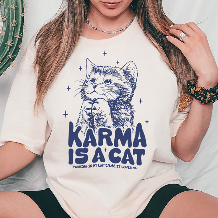 Karma Is A Cat Pop Music Graphic Tee