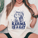  Karma Is A Cat Pop Music Graphic Tee