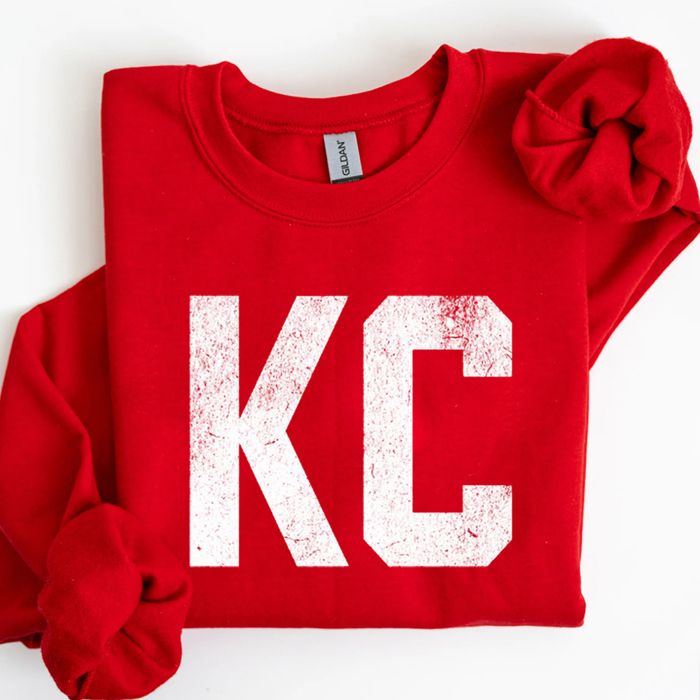 KC Initial Kansas City Football Graphic Sweatshirt | Chiefs Football Shirt