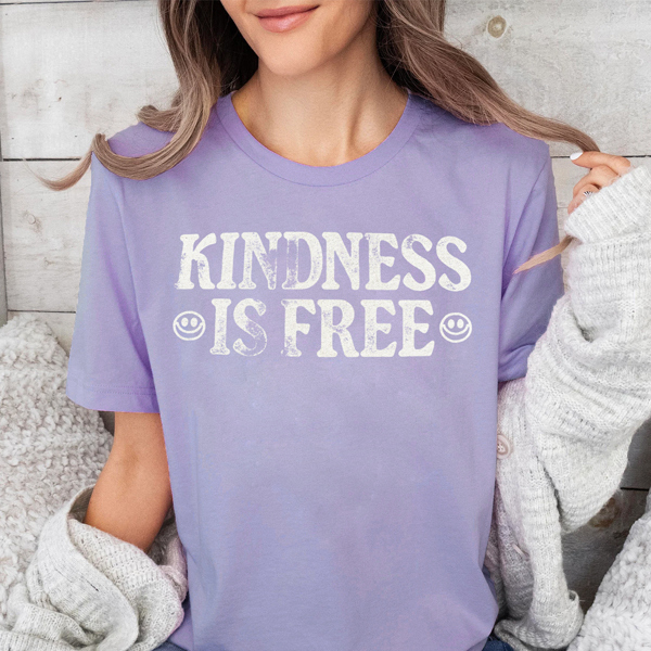 Kindness Is Free Positive Affirmation Happy Smiley Graphic Tee