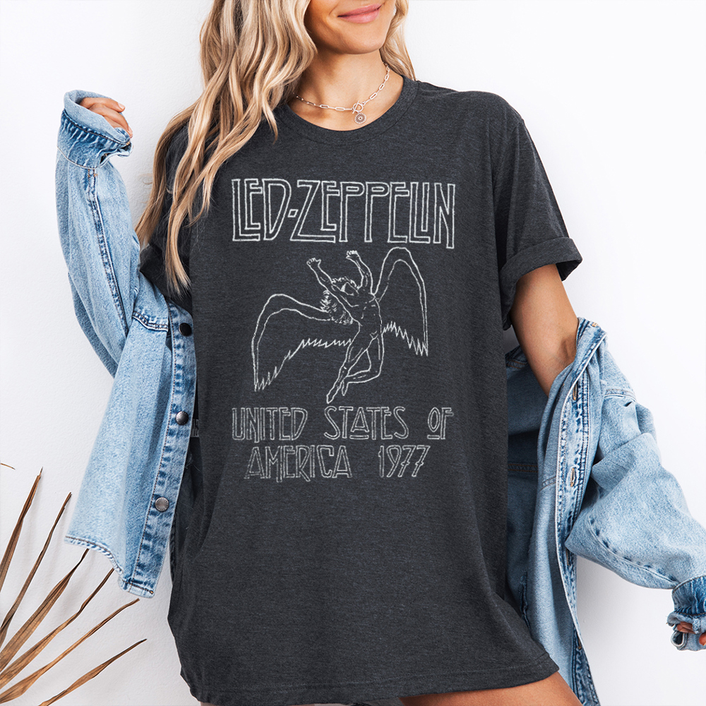 Zeppelin Throwback Classic Rock Music & Concert Graphic Tee