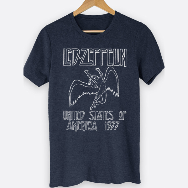 Zeppelin Throwback Classic Rock Music & Concert Graphic Tee