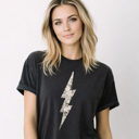  Vintage Lightning Bolt Distressed Graphic Tee | Summer Shirt