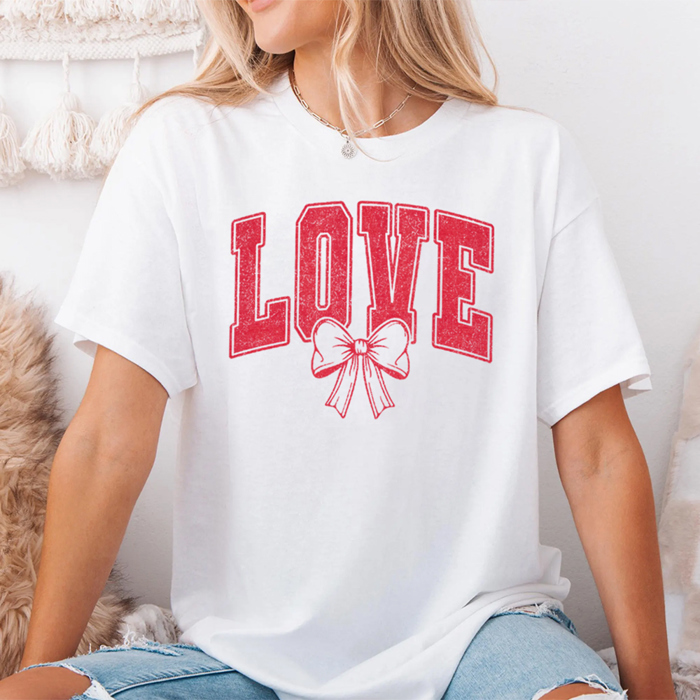 Love & Coquette Bow Valentine's Day Graphic Tee, Valentines Shirt