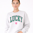  Lucky Pink Sharmock Clover St. Patrick’s Day Graphic Sweatshirt