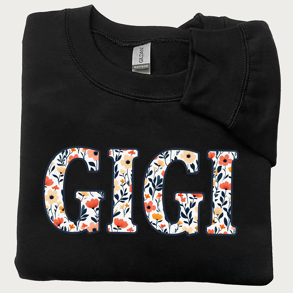 Personalized Floral Mama Nana Gigi Aunt Graphic Sweatshirt