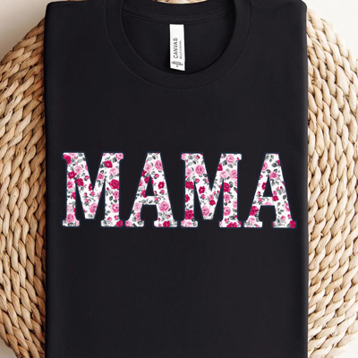 Personalized Floral Roses Valentine's Day Mama Nana Gigi Aunt Graphic Tee, Valentines Shirt