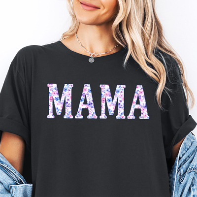 Personalized Mama Watercolor Floral Graphic Tee | Custom GiGi Mimi Mom Aunt Mama Shirt | Mother's Day Shirt