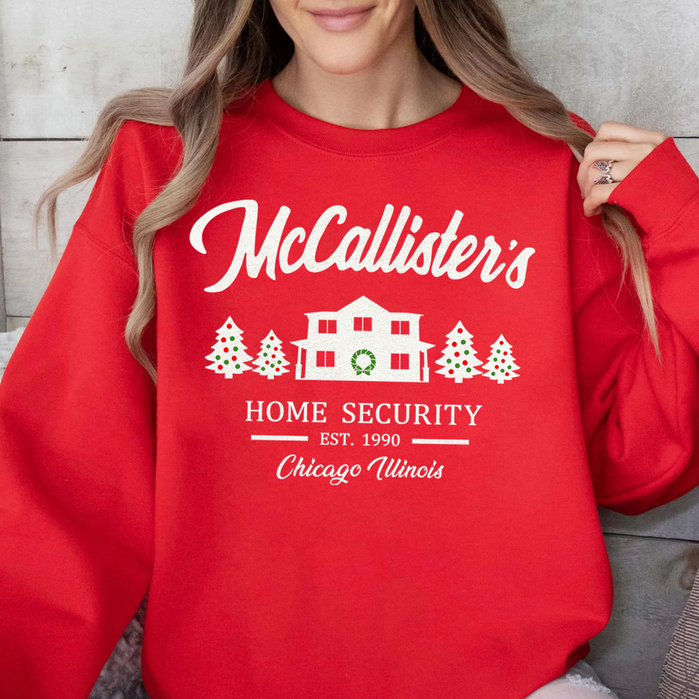 McCallister's Home Security Funny Christmas Graphic Sweatshirt