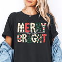  Merry And Bright Wrapped Like A Gift Christmas Graphic Tee