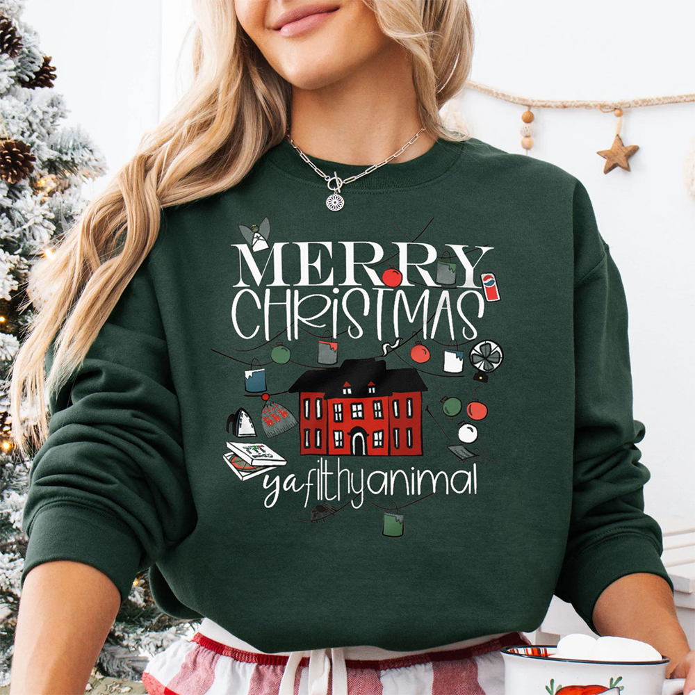 Merry Christmas Ya Filthy Animal Home Alone Christmas Movie Graphic Sweatshirt