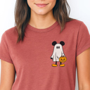  Magical Main Street Mickey Ghost Pocket Fall & Autumn Graphic Tee | Hallowen Shirt