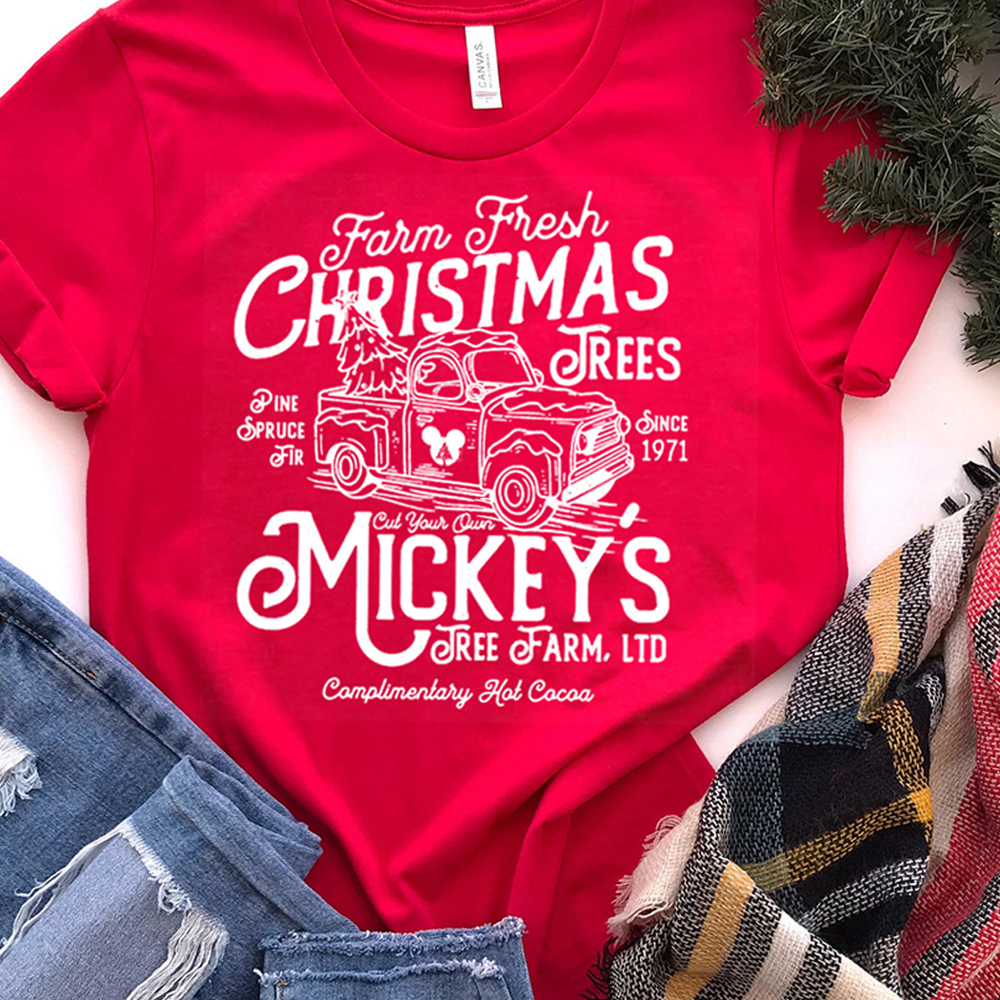 Mickey's Tree Farm Cute Christmas Graphic Tee