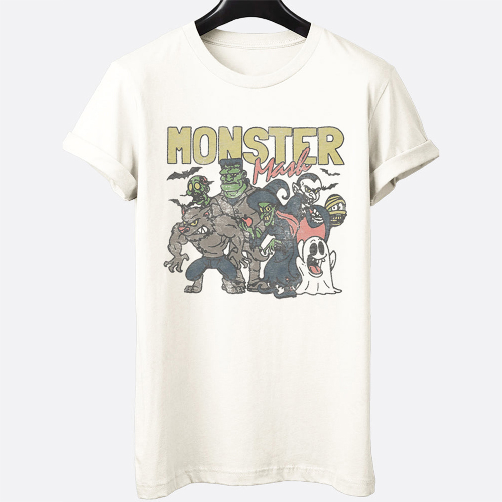 Monster Mash Retro Halloween Spooky Graphic Tee