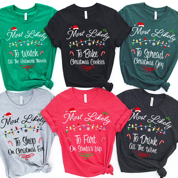 Most Likely Youth Fun Group & Family Christmas Graphic Tees