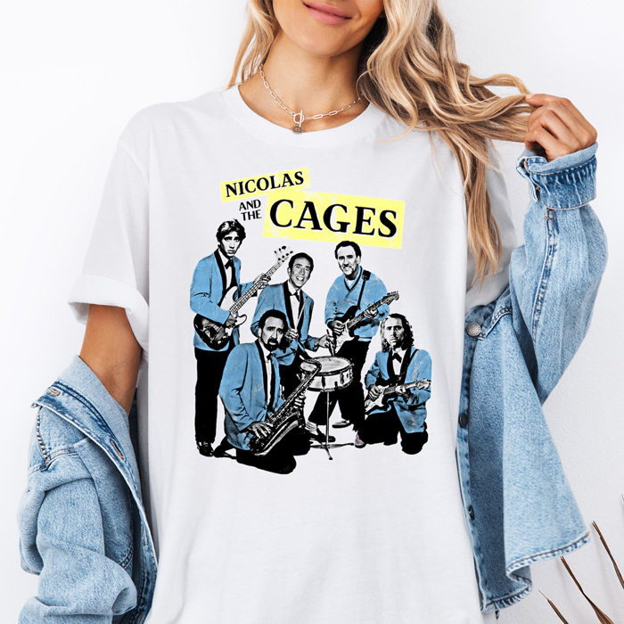 Nicolas And The Cages Funny Music Mash Up Graphic Tee