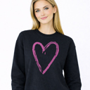  Pink Paint Splatter Heart Valentine's Love Graphic Sweatshirt | Valentines Shirt