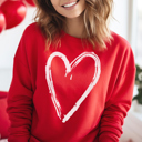  Paint Splatter Heart Valentine's Love Graphic Sweatshirt, Valentines Shirt, Valentines Sweatshirt