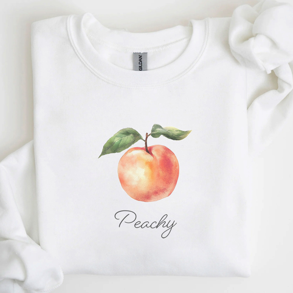 Peachy Fun Fruity Graphic Sweatshirt